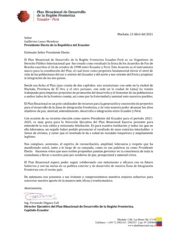 Felicitamos al Sr. Guillermo Lasso, Presidente Electo del Ecuador